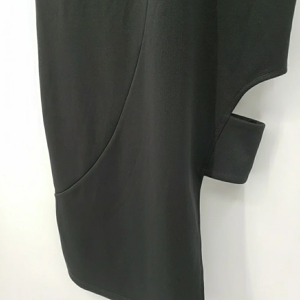 Topshop Wide Strap Cutout Black Midi Dress
